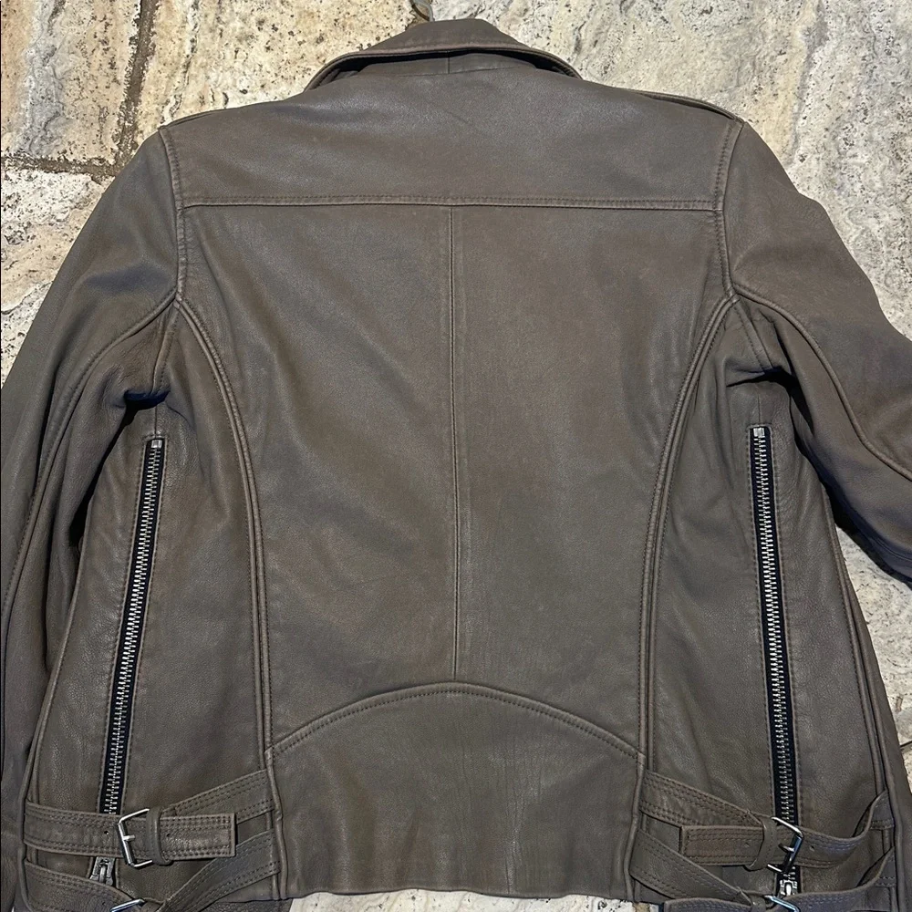 IRO Leather Moto Jacket in Gray/Putty Color - Picture 11 of 12